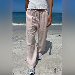 Brandy Melville Rose Pink Linen Pants | OS | Gently Worn in Excellent Condition